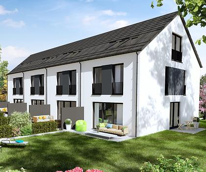 Reiheneckhaus mit hoher KfW Förderung. Niedrige Kosten mit Wärmepumpe, Solar und Fußbodenheizung.