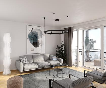 3-Zimmer Neubau Wohnung mit EBK und Balkon zur Miete