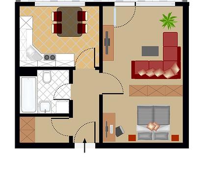 Bezugsfreie 1-Zi.-ETW mit großem Westbalkon und separater Küche in ruhiger Lage - Stadtgrenze Oberasbach/Zirndorf