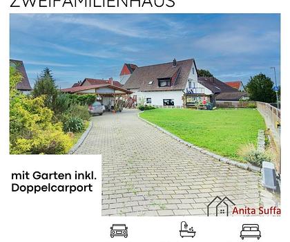 Charmantes Zweifamilienhaus mit großem Garten in ruhiger Lage – inkl. Doppelcarport!